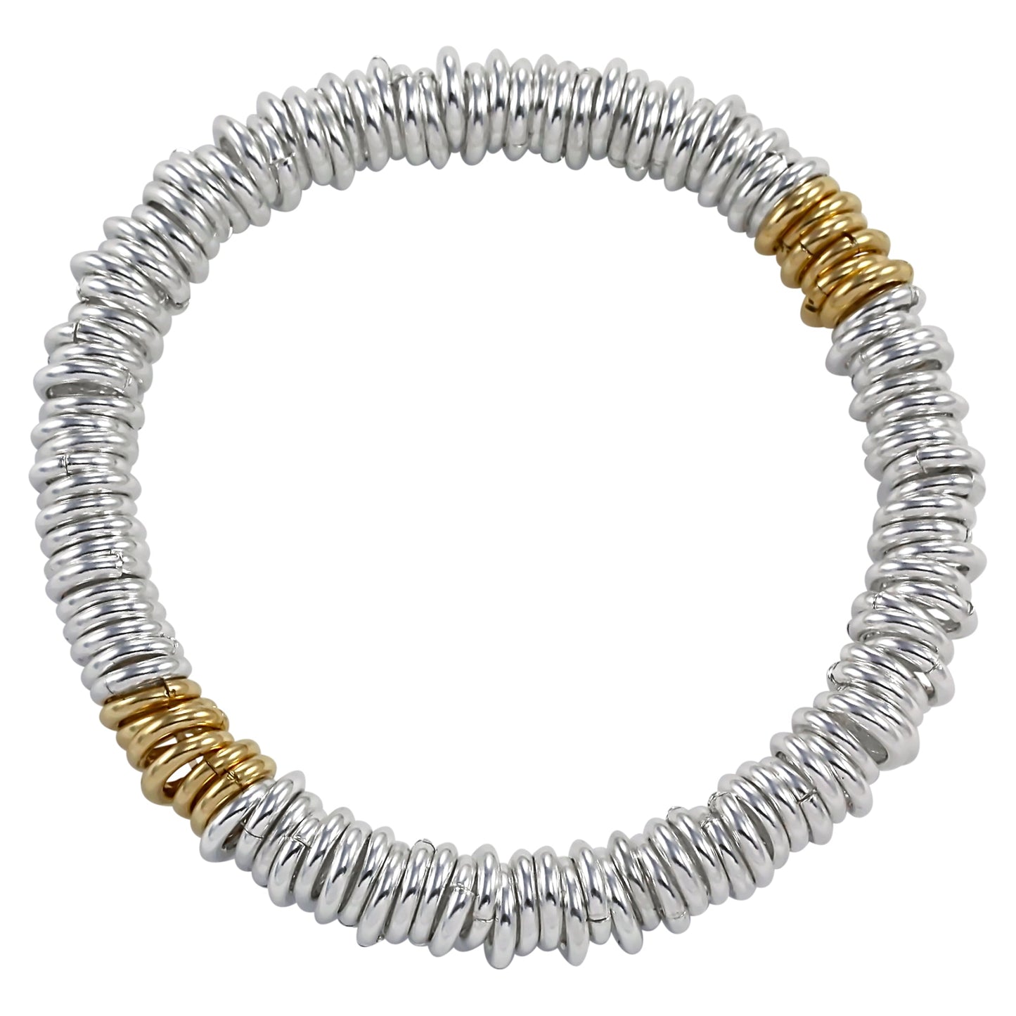 Sterling Silver and Gold Stretchy Charm Bracelet