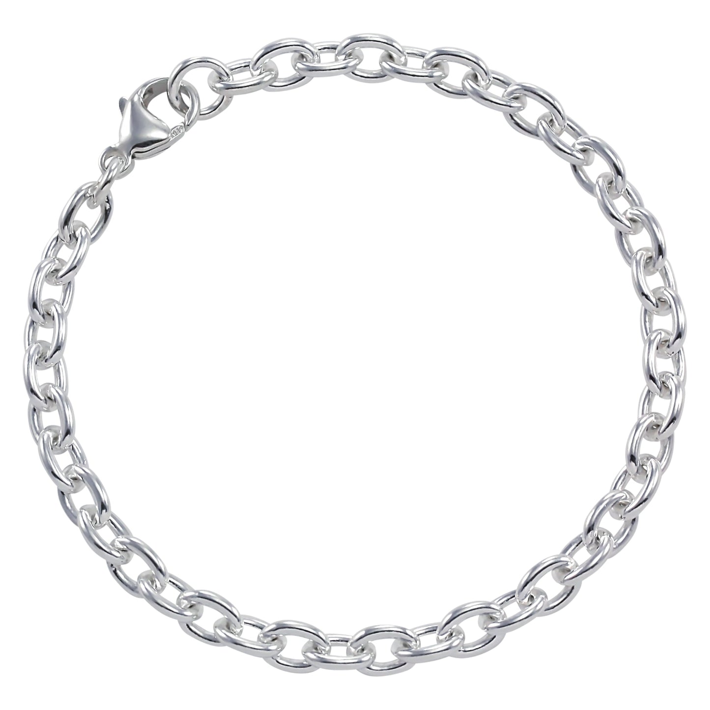 Sterling Silver Cable Chain Bracelet with Clasp