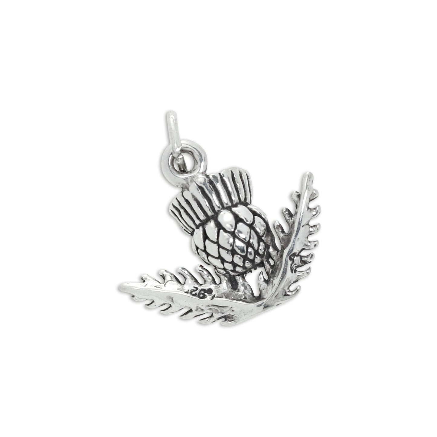 Sterling Silver 3D Thistle Charm