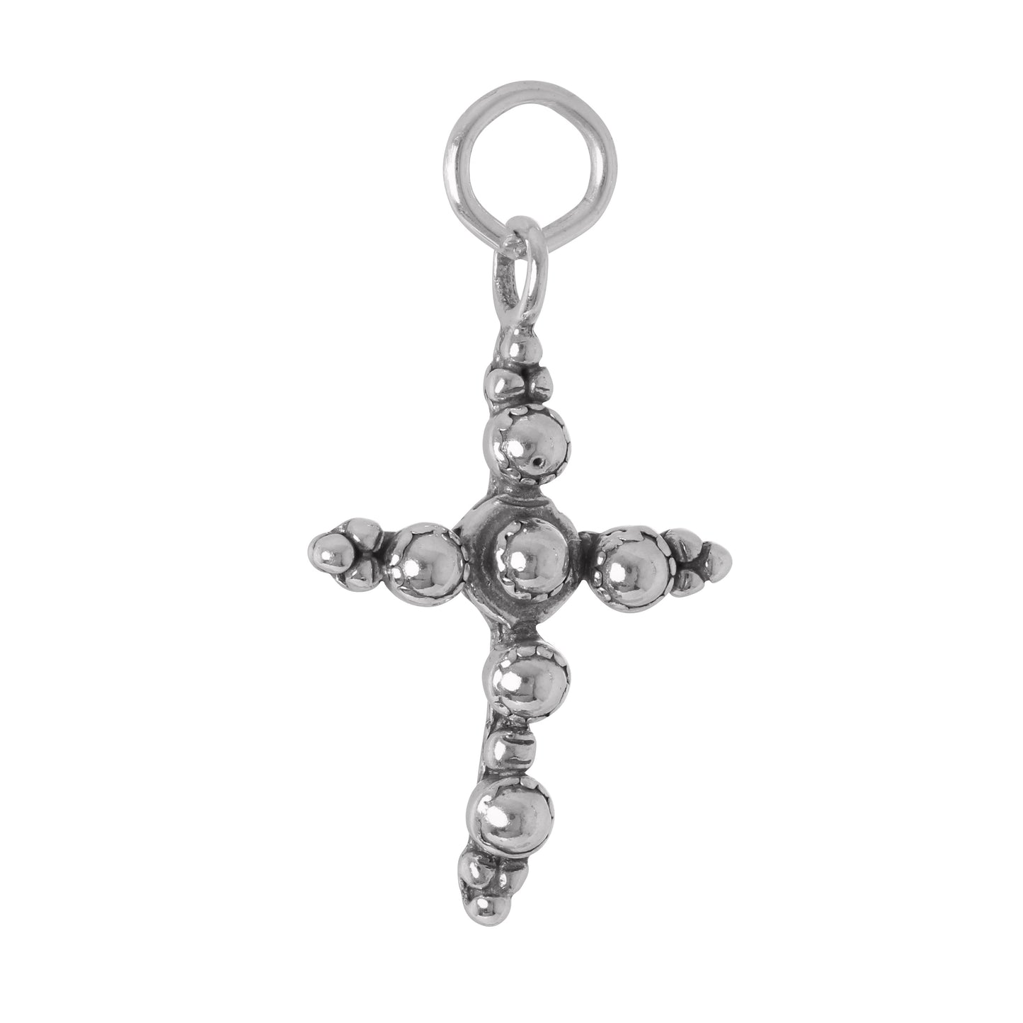 Sterling Silver Beaded Cross Charm