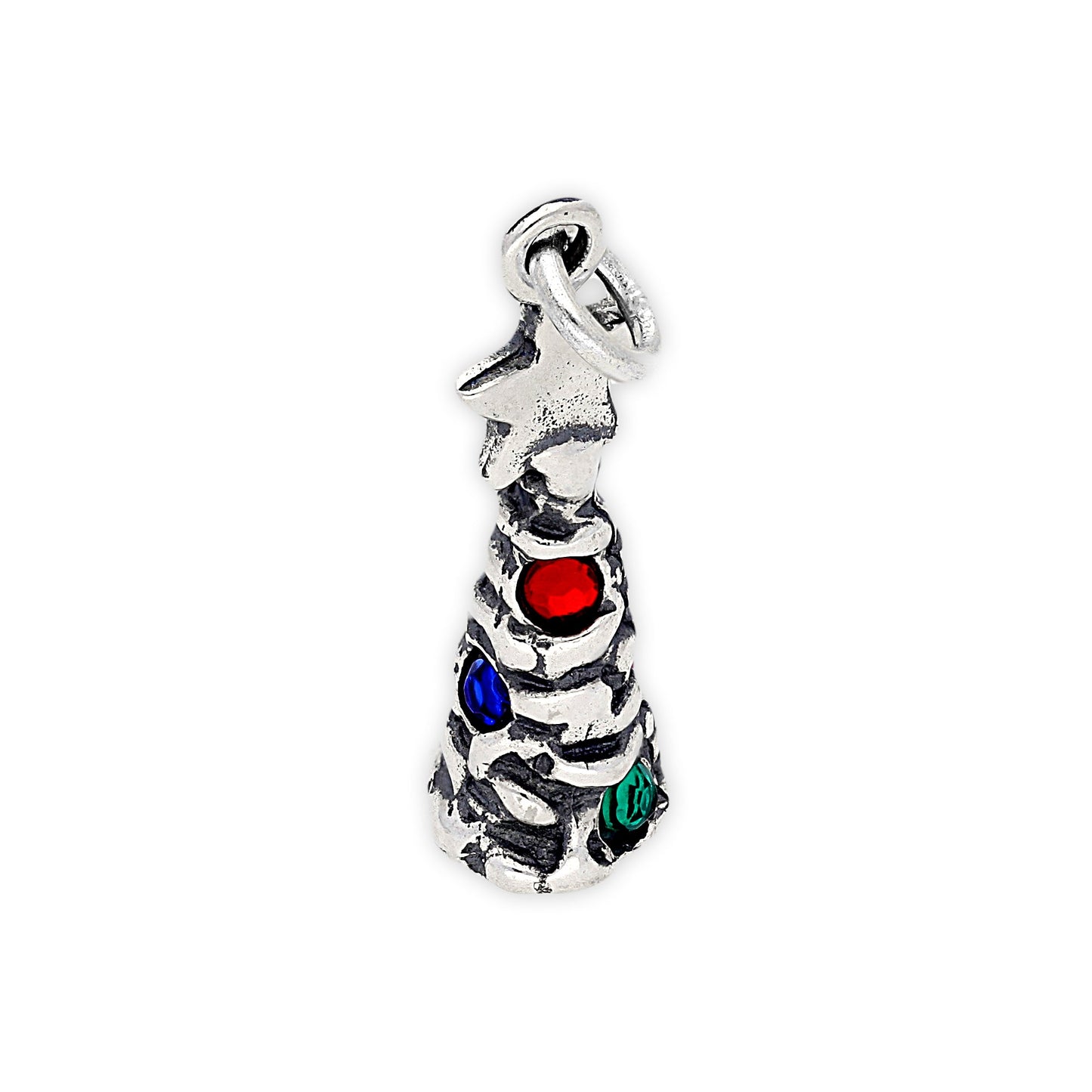 Sterling Silver Crystal Christmas Tree Charm