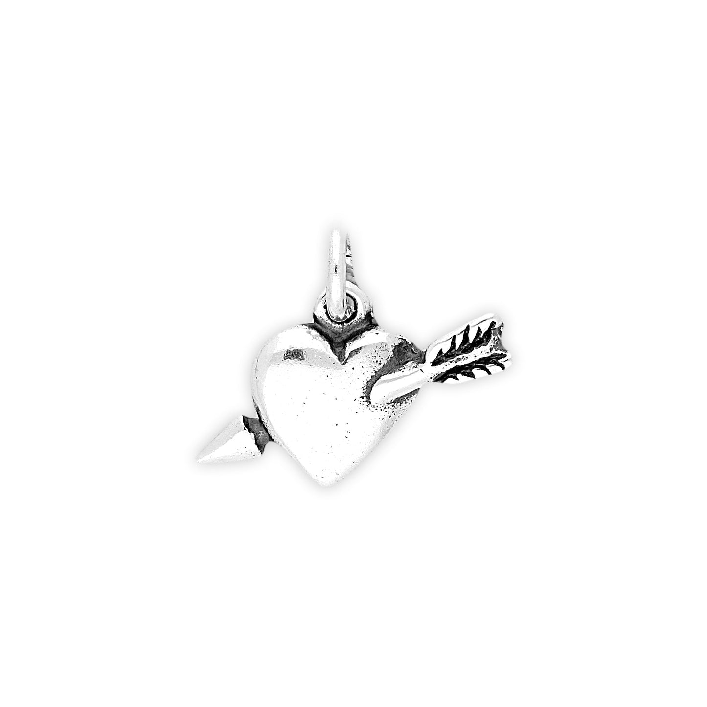 Sterling Silver Heart With Arrow Charm