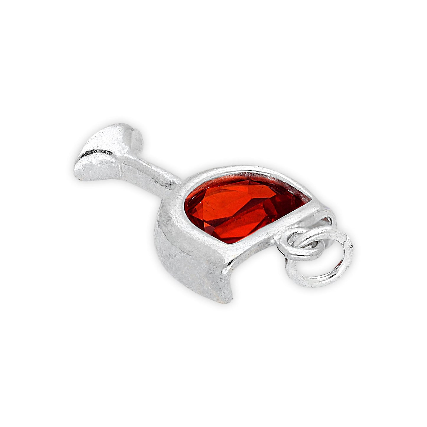 Sterling Silver Crystal Red Wine Glass Charm