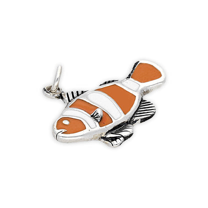 Sterling Silver and Enamel Clown Fish Charm