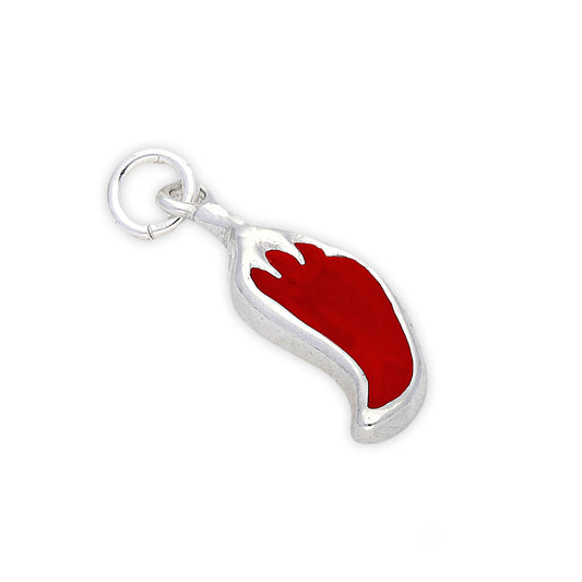 Sterling Silver Enamelled Chilli Charm