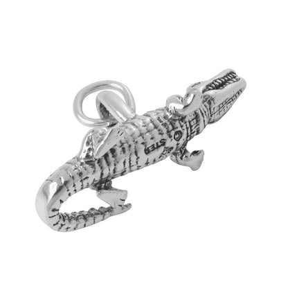 Sterling Silver 3D Alligator Charm