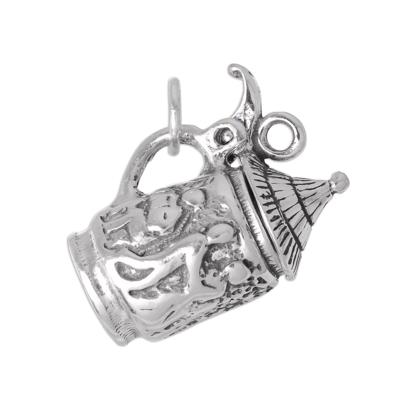 Sterling Silver 3D Moveable Beer Stein Charm