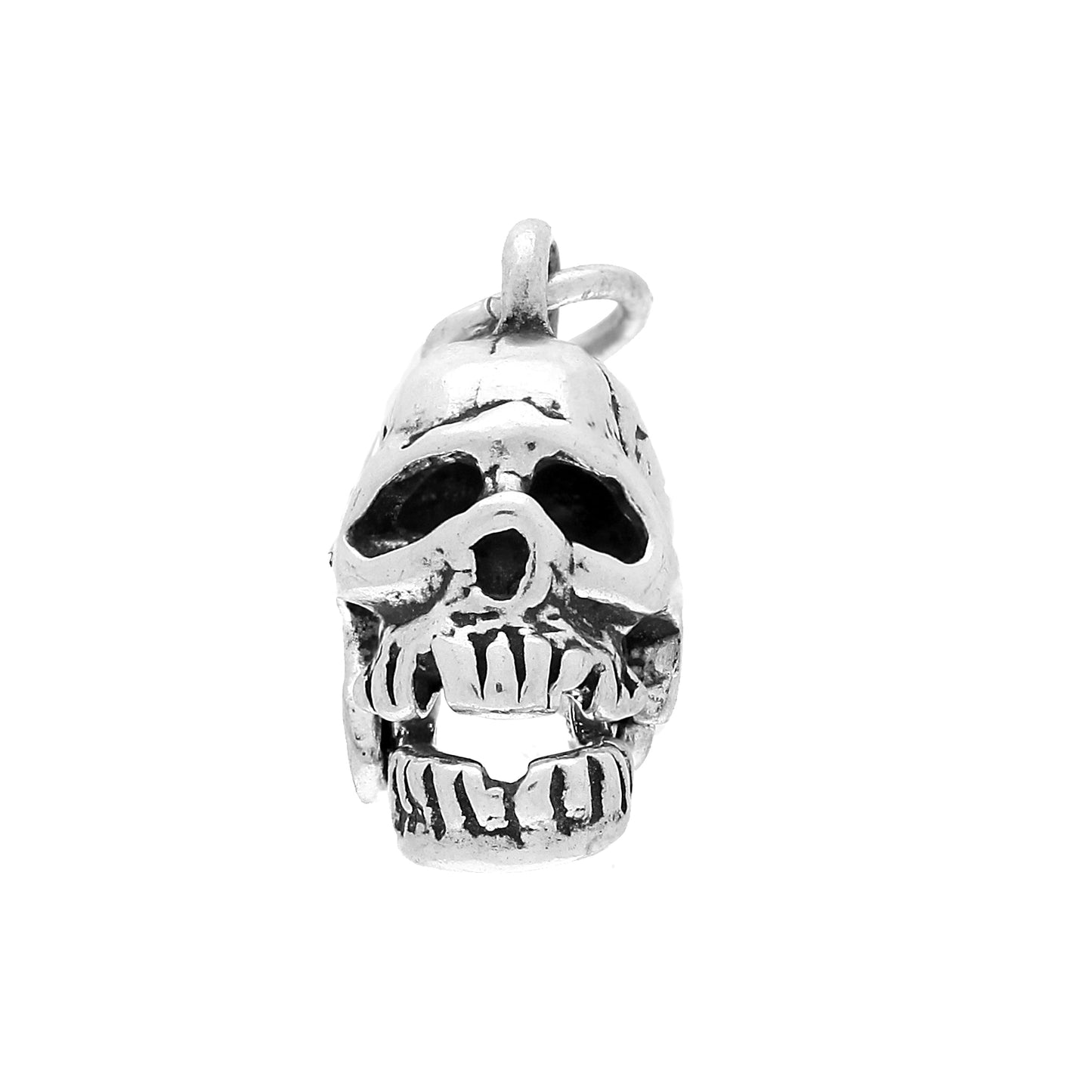 Sterling Silver Skull With Moveable Jaw Charm