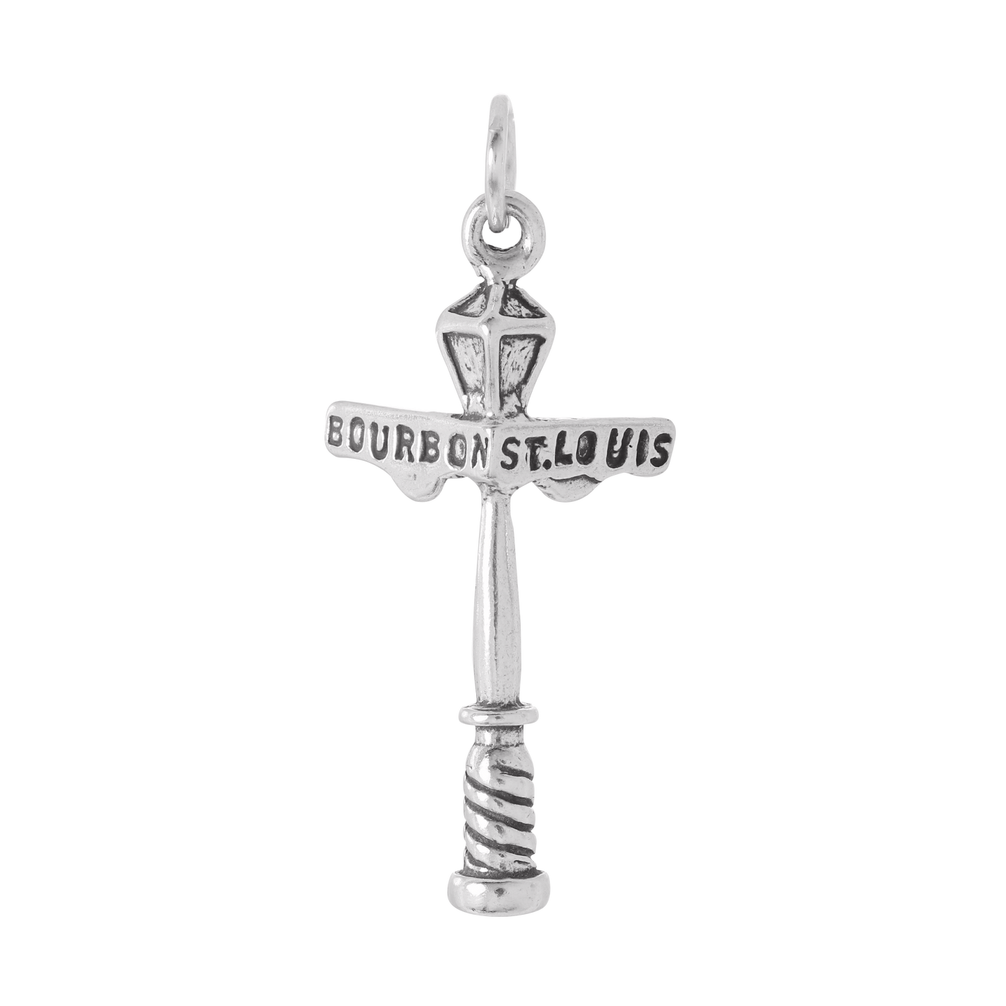 Sterling Silver 3D New Orleans Lamp Post Charm