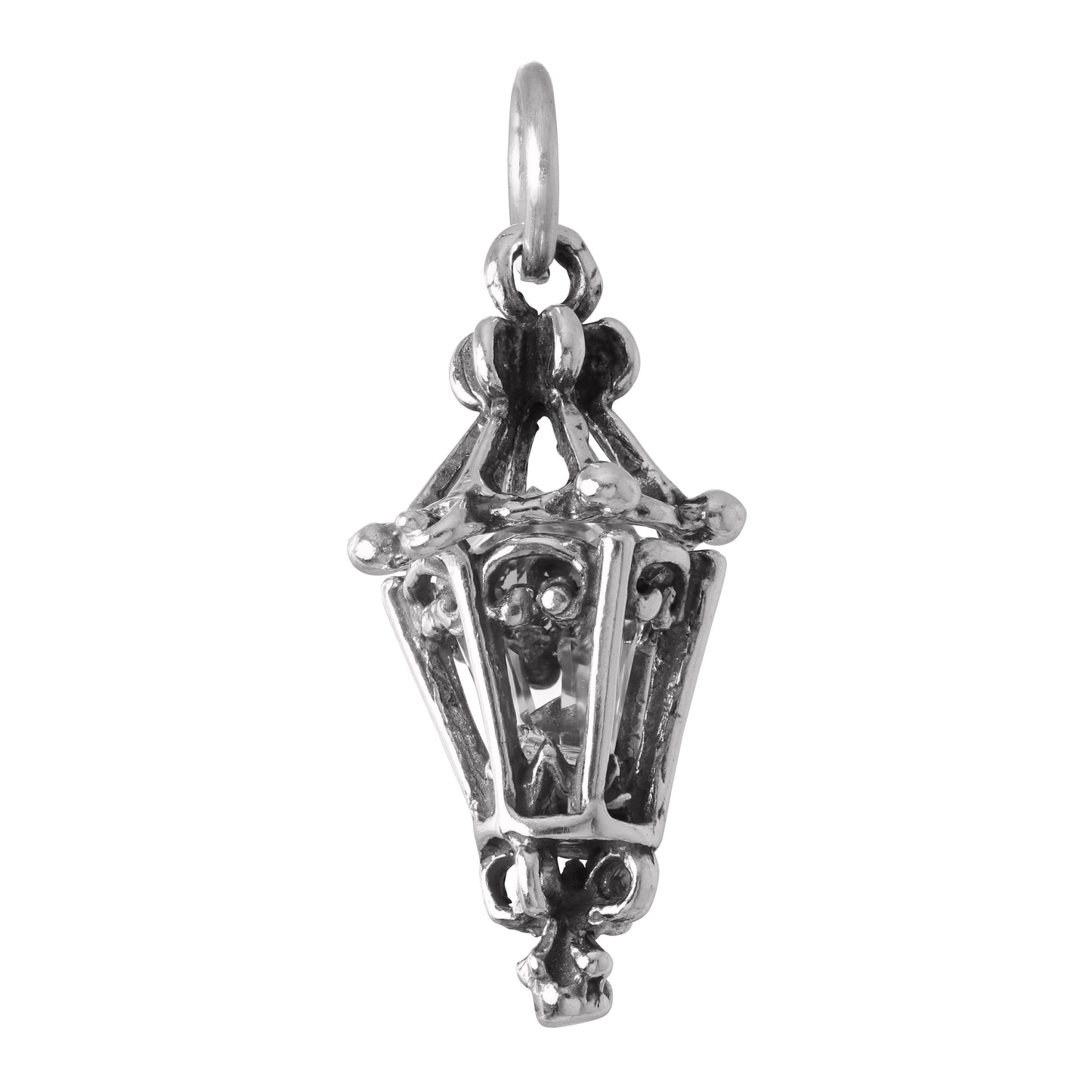 Sterling Silver Crystal Street Lamp Charm