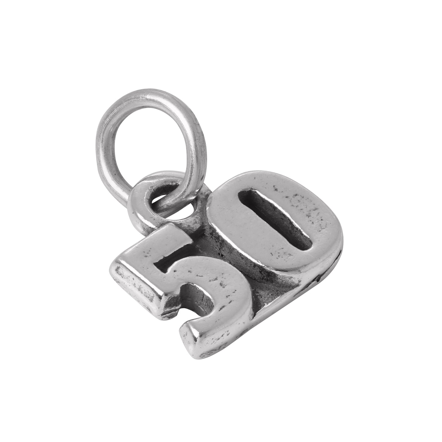 Sterling Silver Birthday Number Charms 20th - 60th