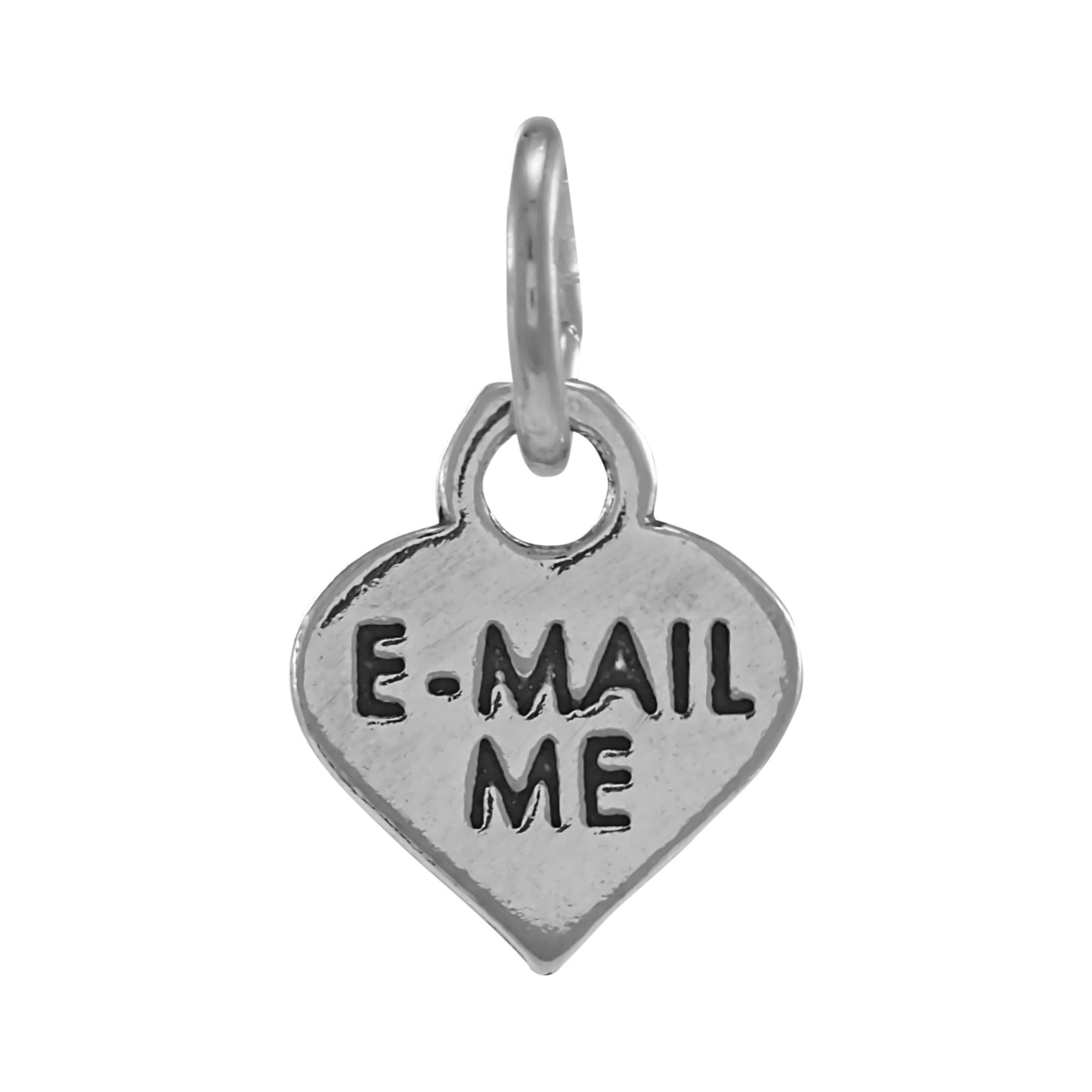Sterling Silver Email Me Heart Charm