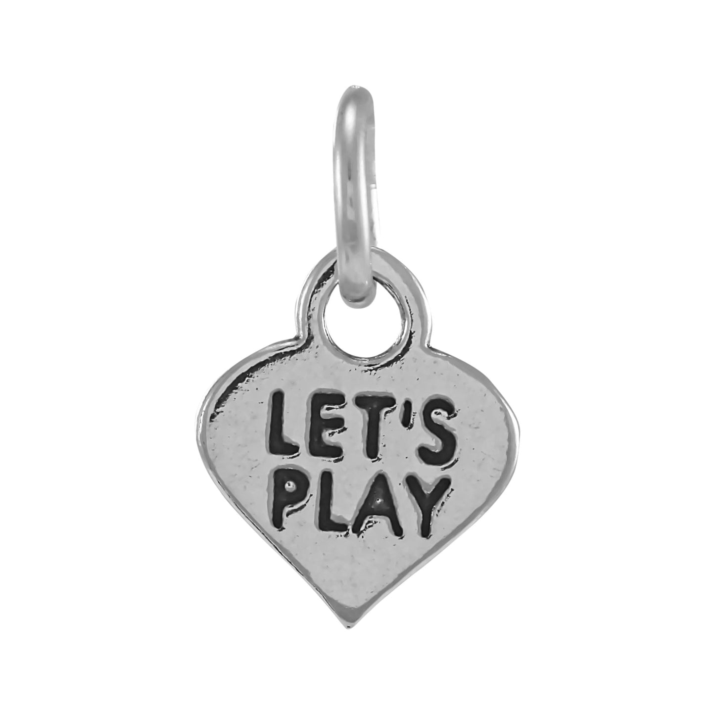 Sterling Silver Let's Play Heart Charm