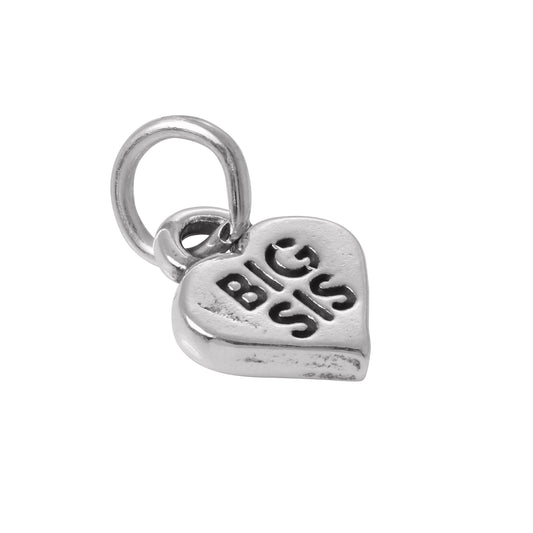 Sterling Silver Big Sis in Heart Charm