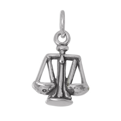 Sterling Silver 3D Scales of Justice Charm