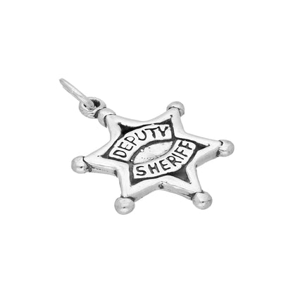 Sterling Silver Sheriff Badge Charm