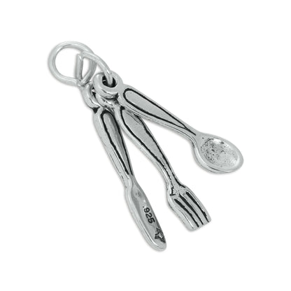 Sterling Silver Knife Fork and Spoon Charm