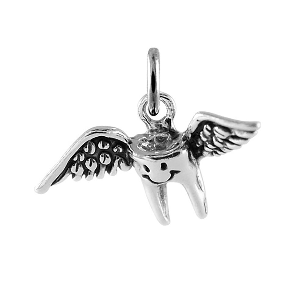 Sterling Silver Winged Baby Tooth Fairy Charm