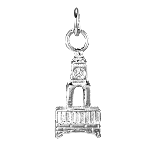 Sterling Silver Chester Clock and Bridge Charm