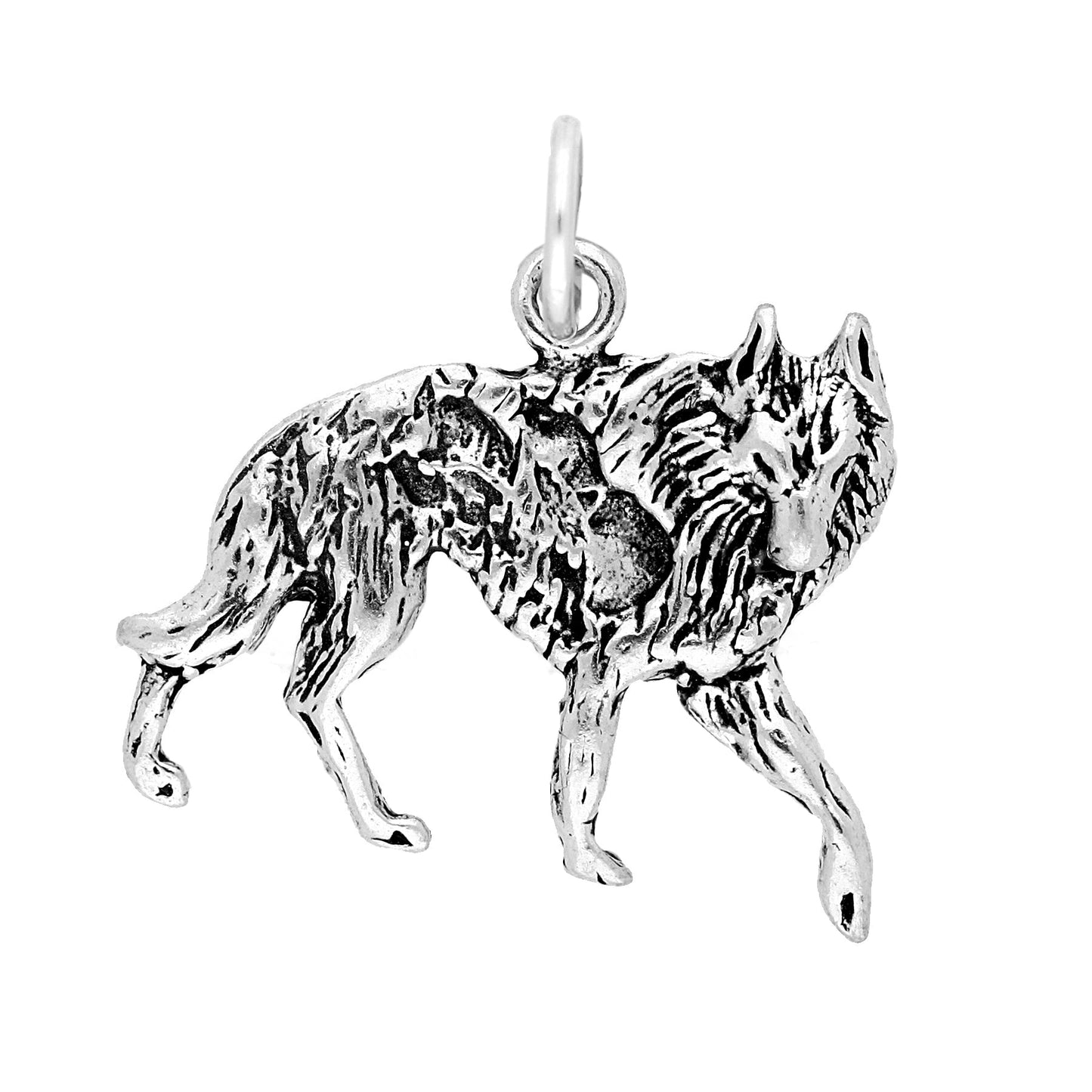 Sterling Silver Wolf Charm