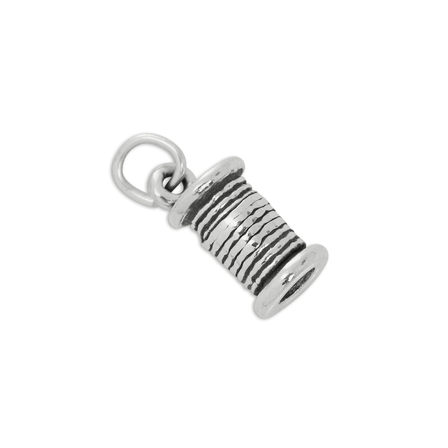 Sterling Silver Spool of Thread With Needle Charm