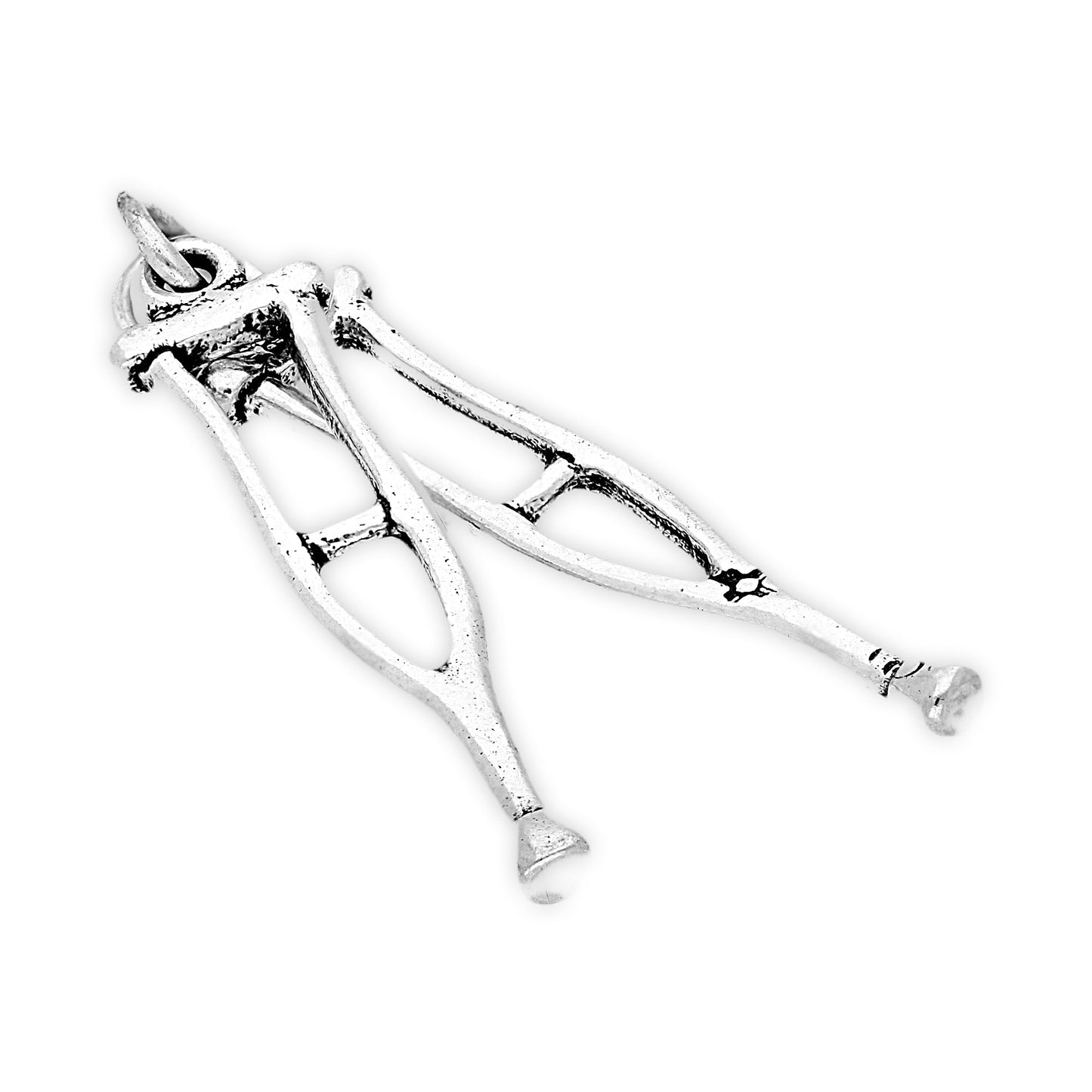 Sterling Silver Pair of Crutches Charm