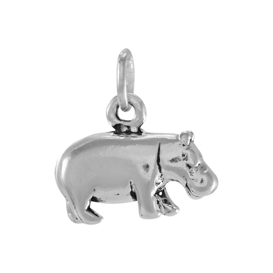 Sterling Silver Hippopotamus Charm