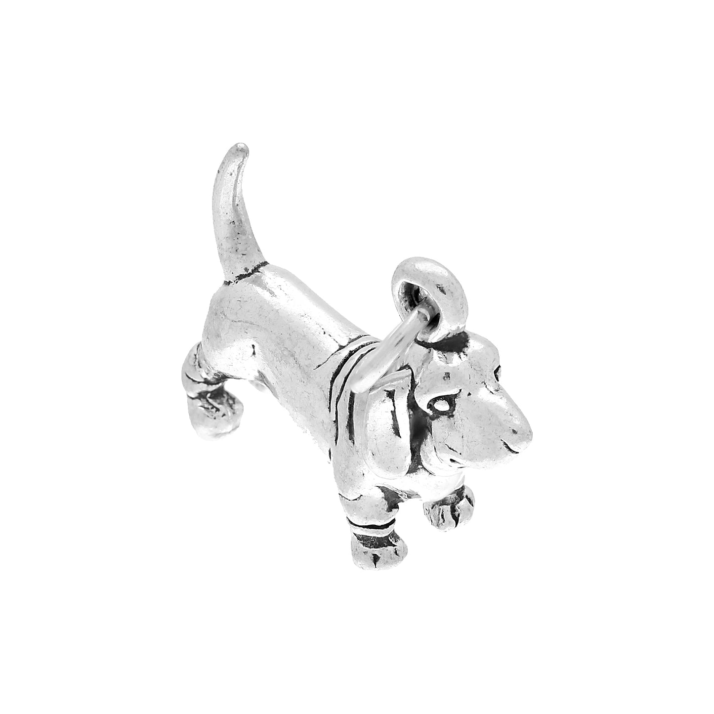 Sterling Silver Basset Hound Dog Charm