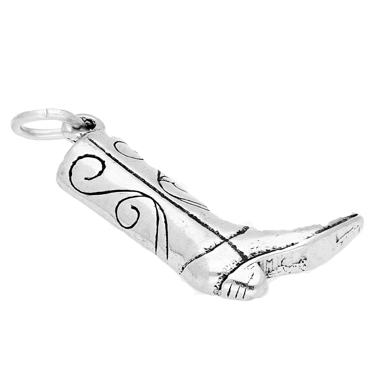 Sterling Silver Cowgirl Boot Charm