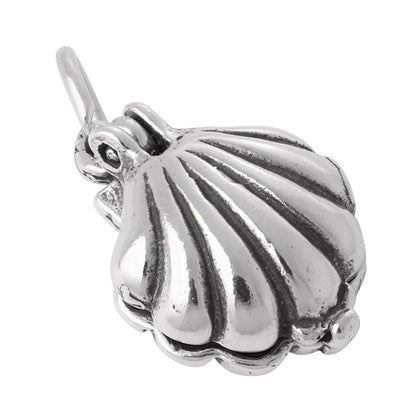 Sterling Silver Moveable Shell Charm With Faux Pearl