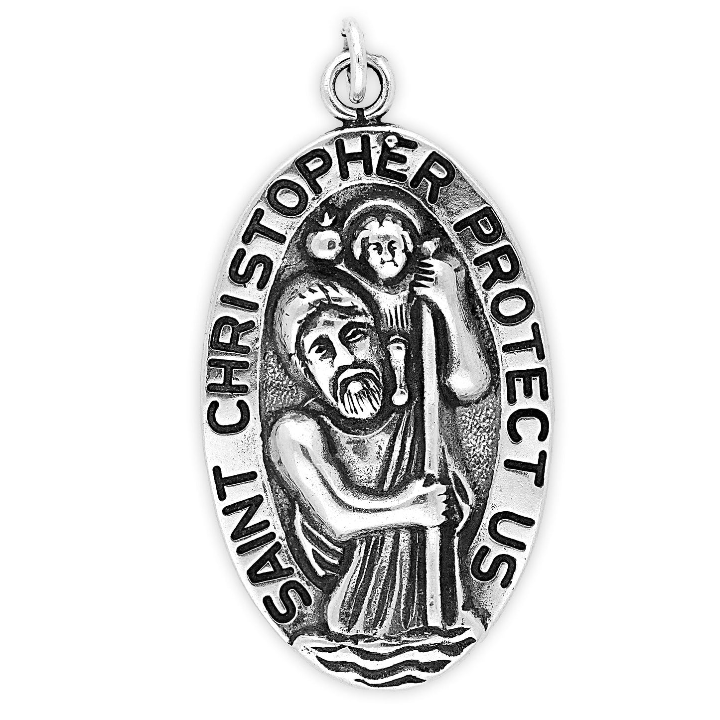Sterling Silver Large St Christopher Charm