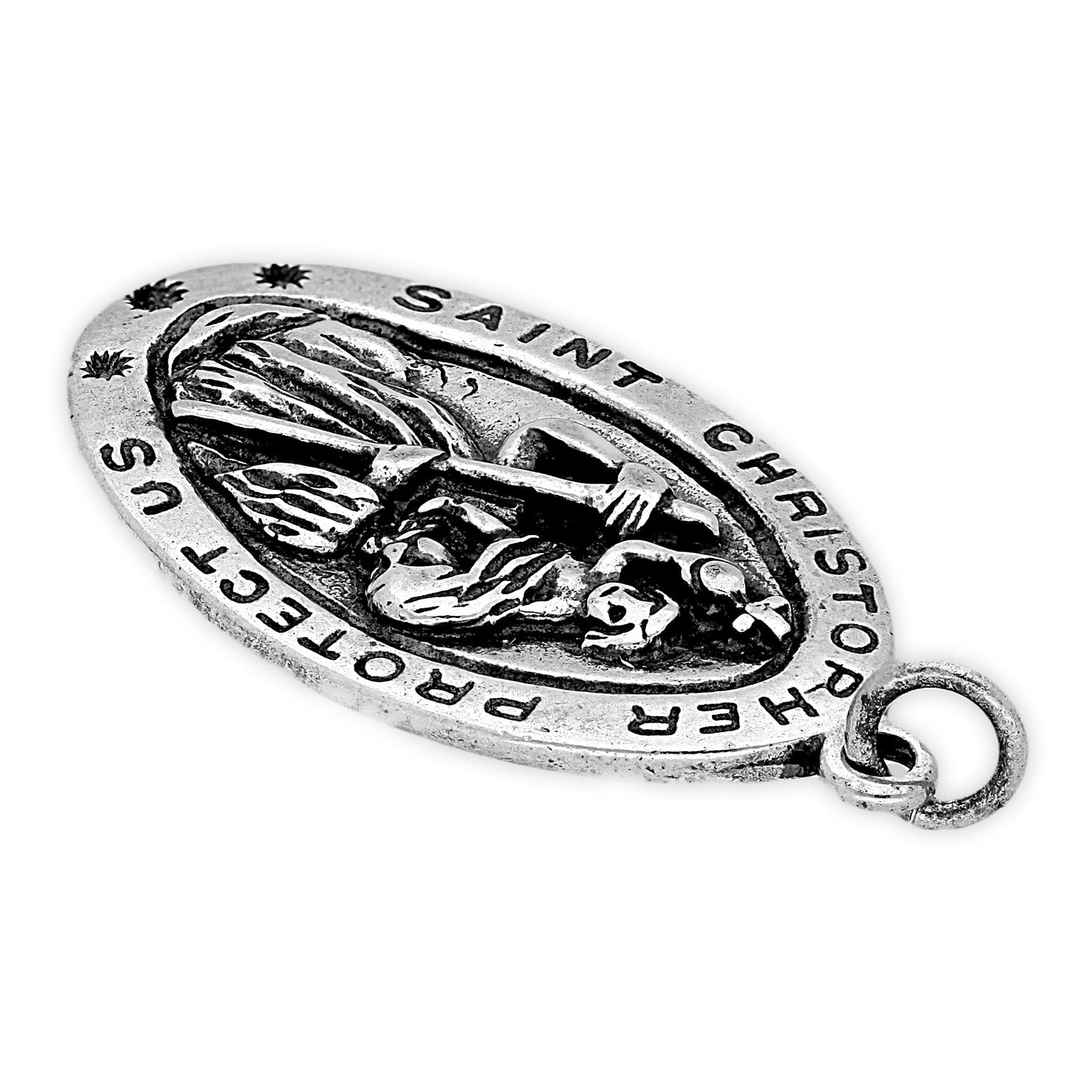 Sterling Silver St Christopher Medal Charm