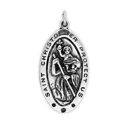 Sterling Silver St Christopher Medal Charm