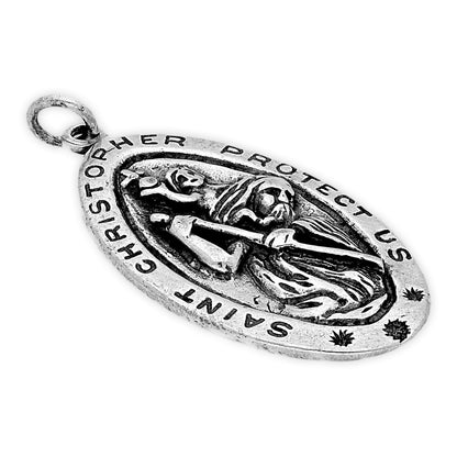 Sterling Silver St Christopher Medal Charm