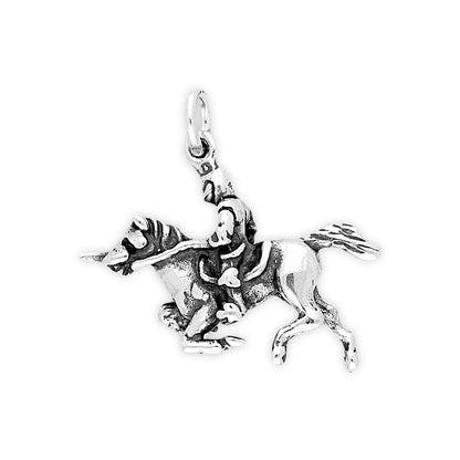 Sterling Silver Jousting Knight Charm