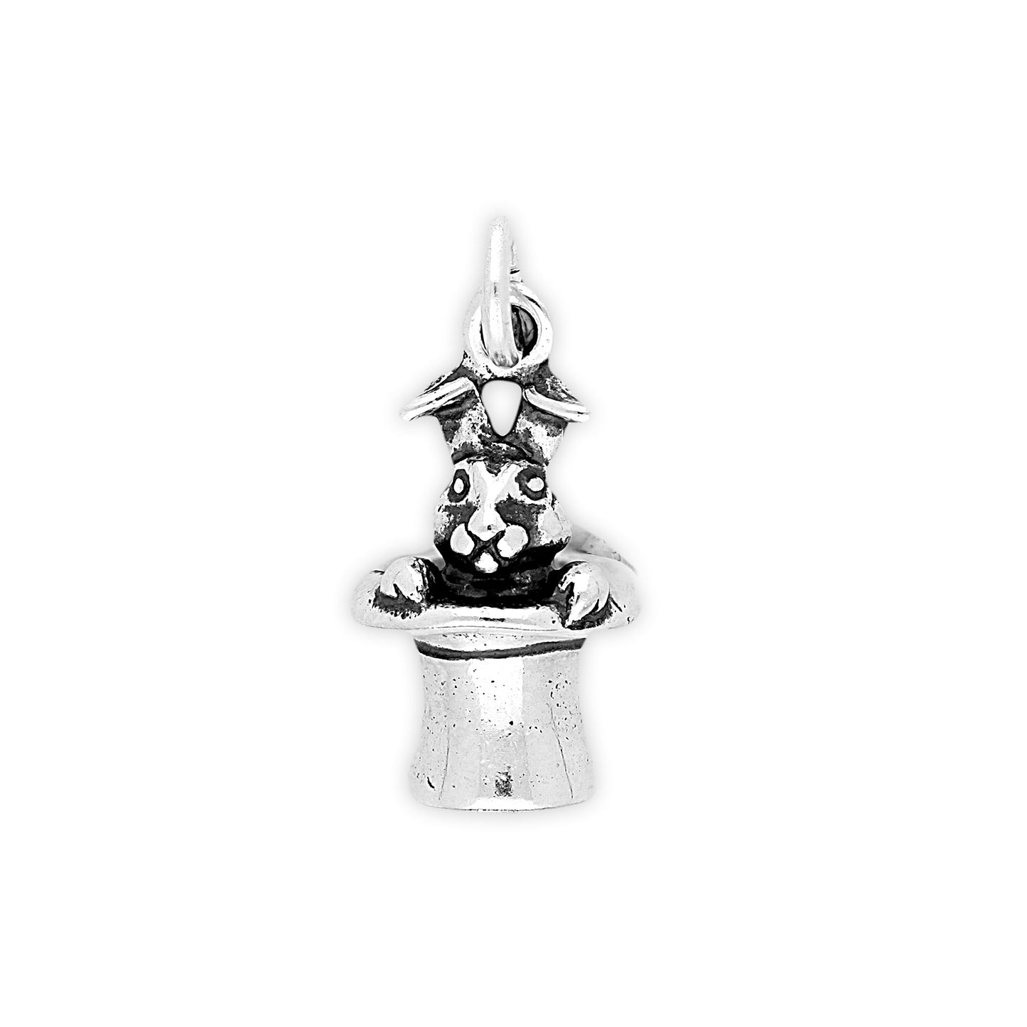 Sterling Silver Magic Rabbit in Hat Charm