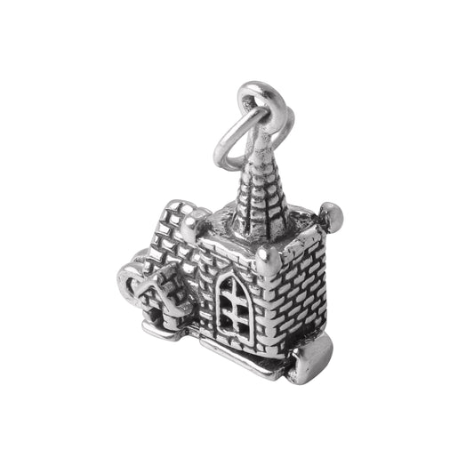 Sterling Silver Church With Couple Charm