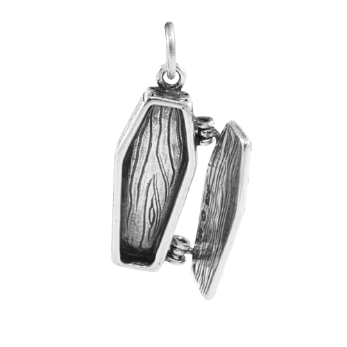 Sterling Silver Opening Coffin Charm