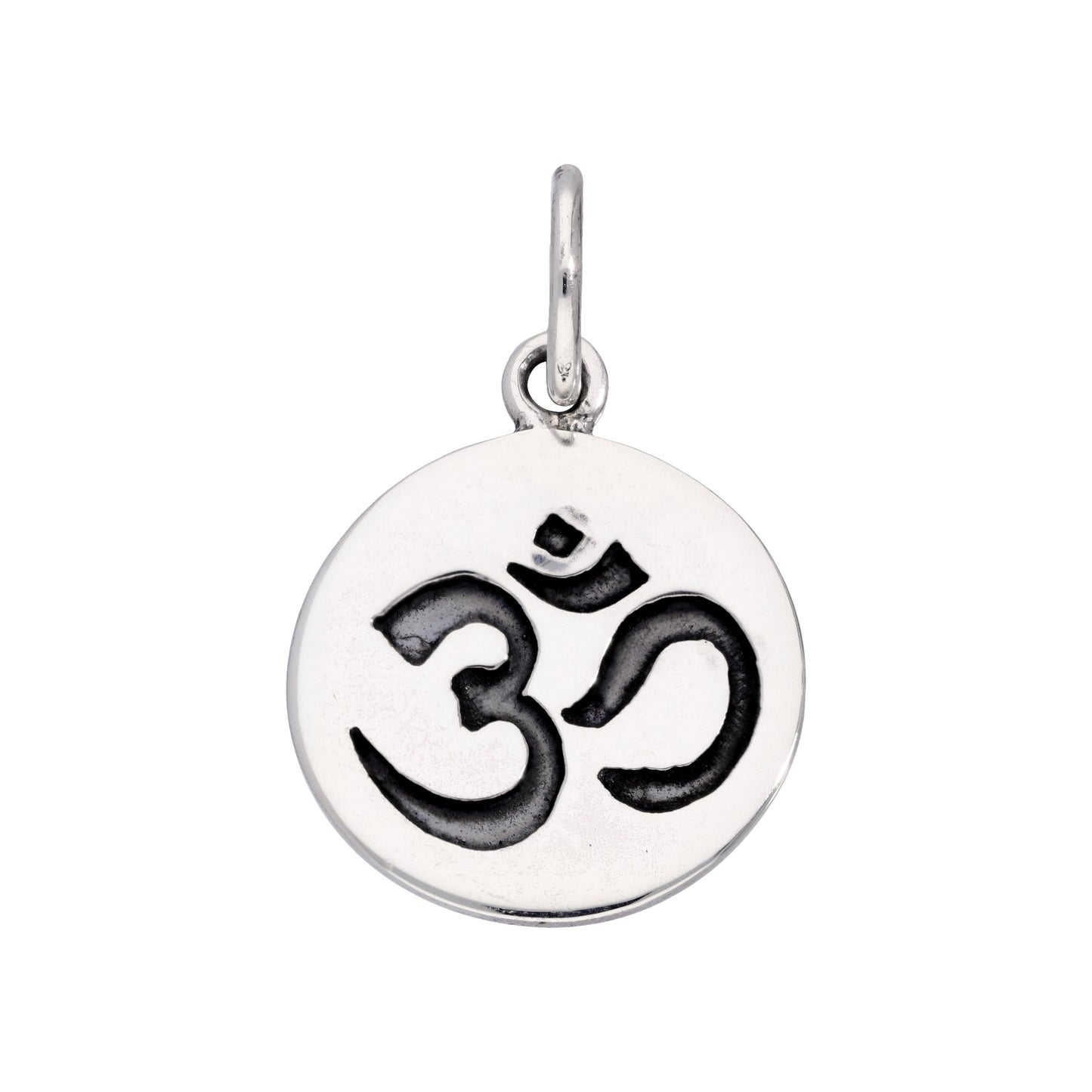Sterling Silver Round Omh Charm