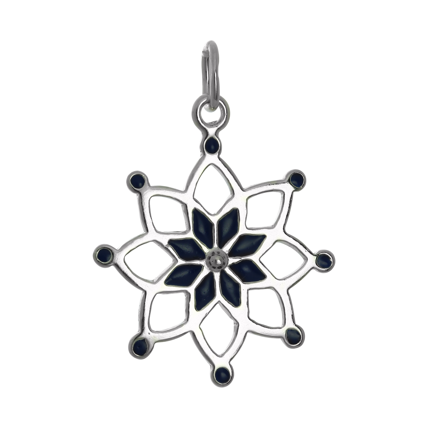 Sterling Silver & Blue Enamel Dream Catcher Charm