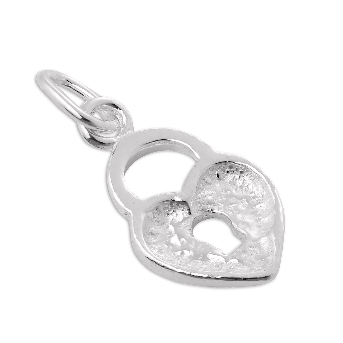 Sterling Silver Heart Padlock Charm