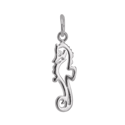 Sterling Silver Seahorse Outline Charm