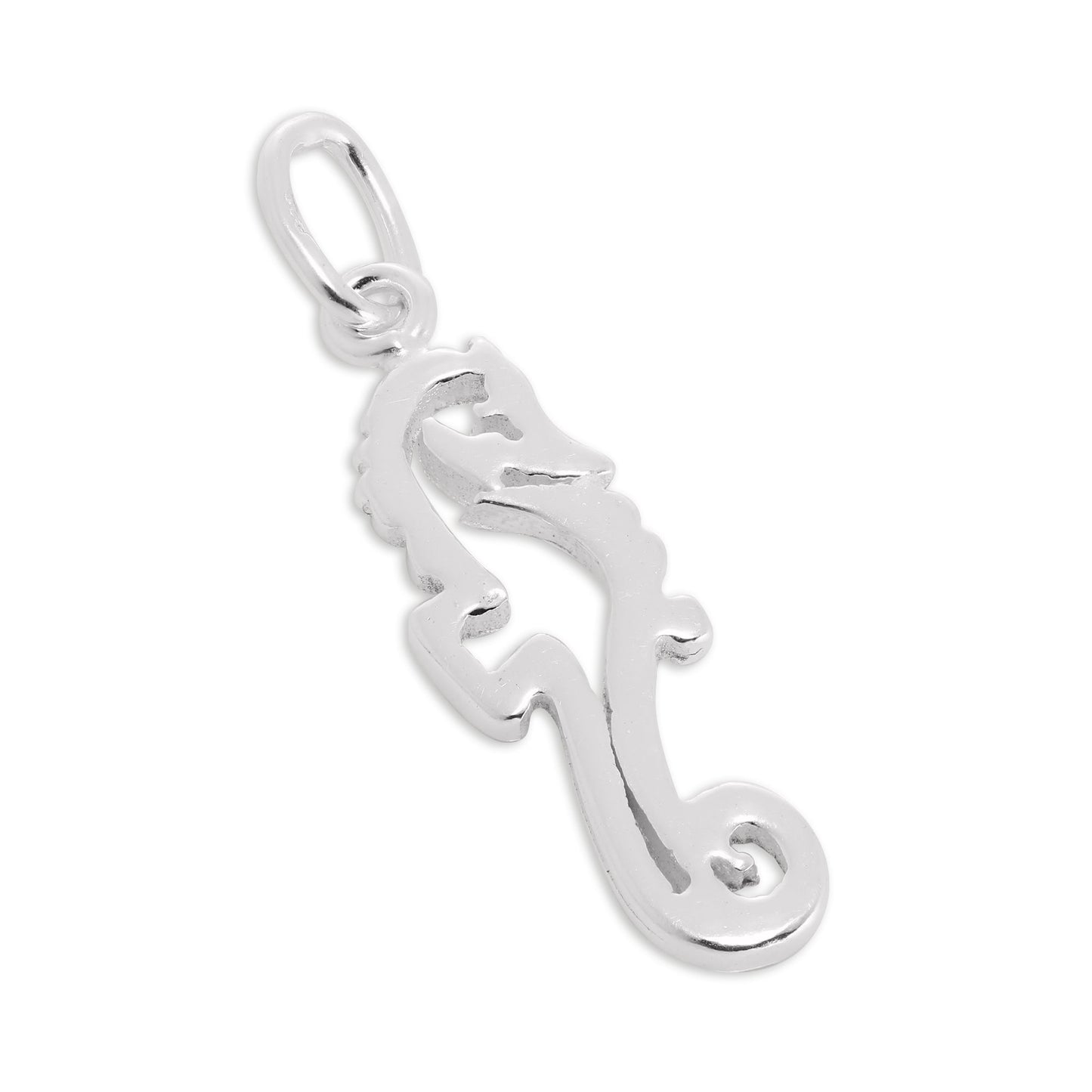 Sterling Silver Seahorse Outline Charm