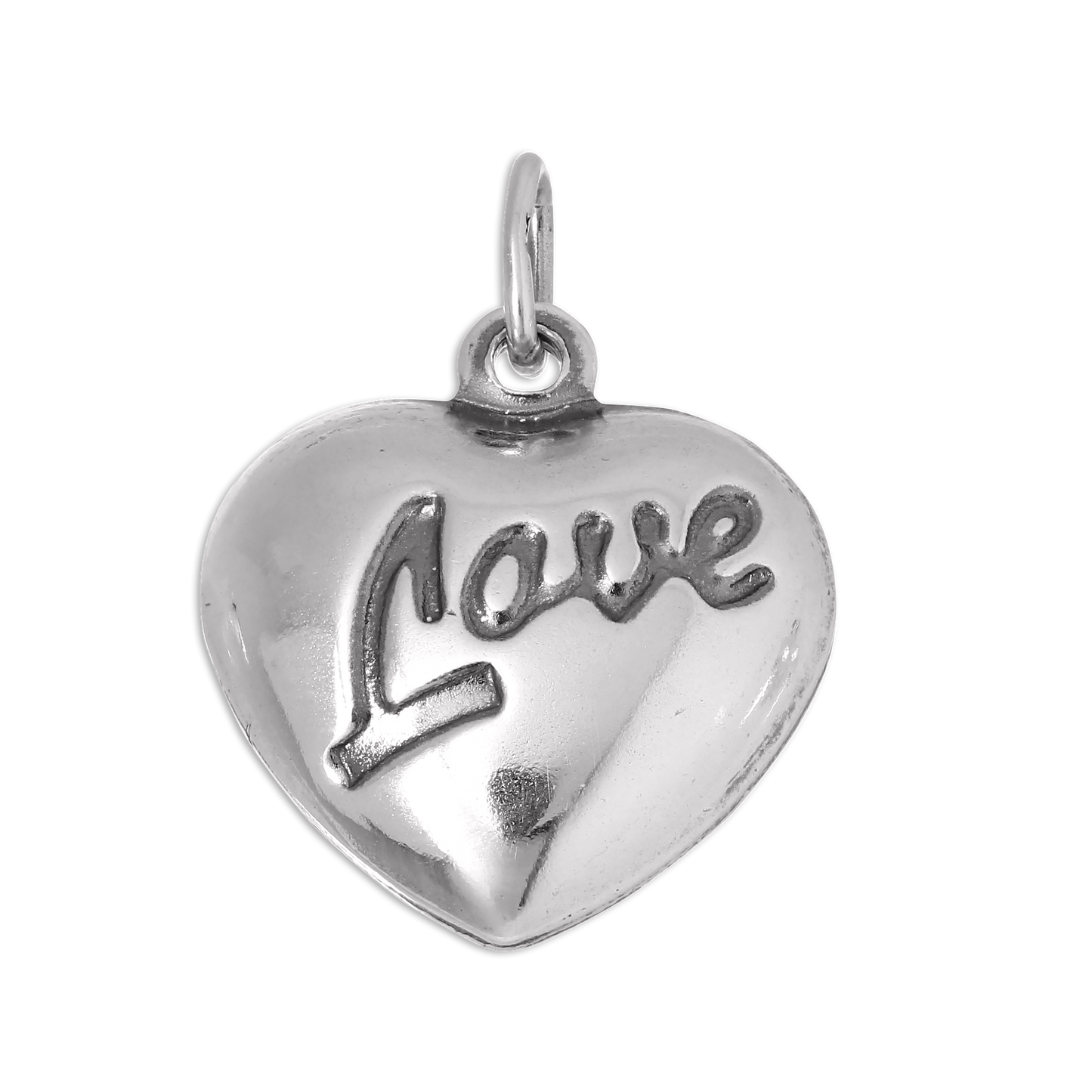 Sterling Silver Puffed Love Heart Charm