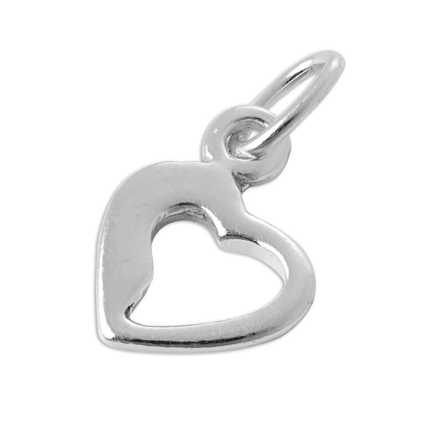 Tiny Sterling Silver Open Heart Charm