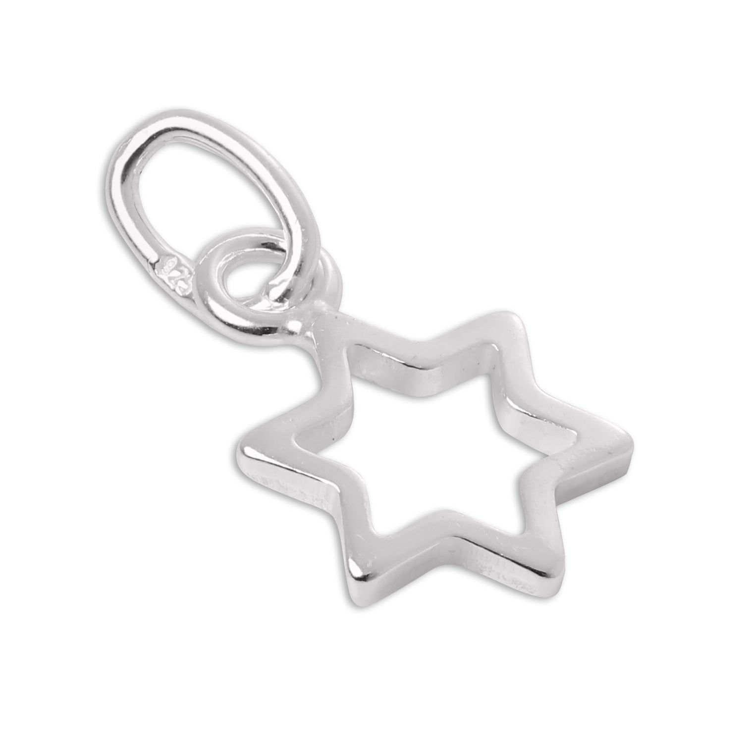 Tiny Sterling Silver Outline Star Charm | TheCharmWorks