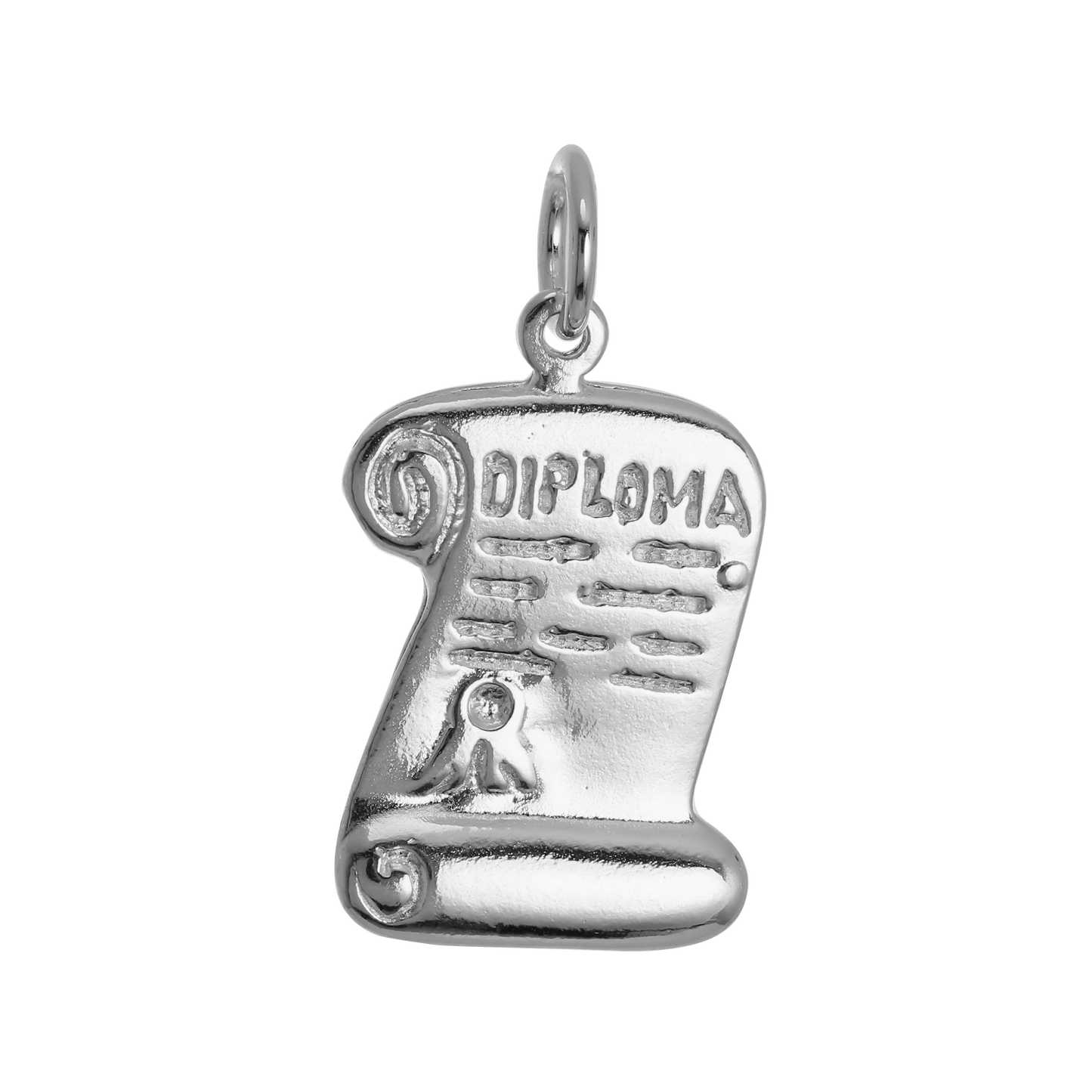 Sterling Silver Diploma Scroll Charm