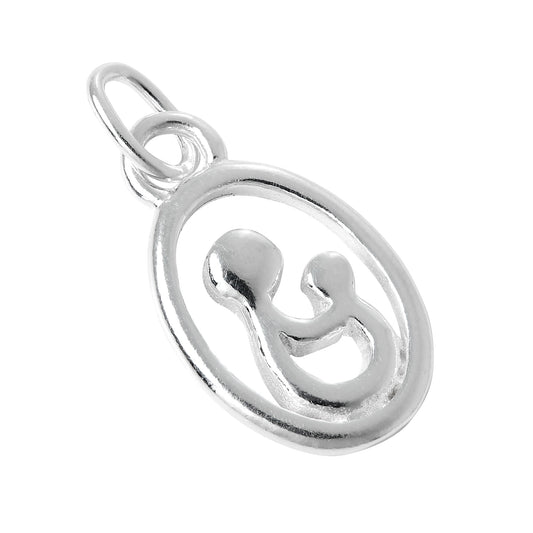 Simple Sterling Silver Mother & Child Charm