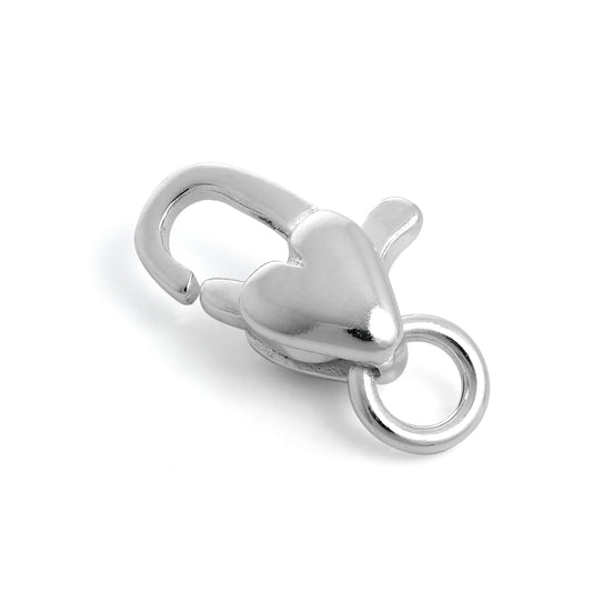 Sterling Silver Heart Large Lobster Clasp