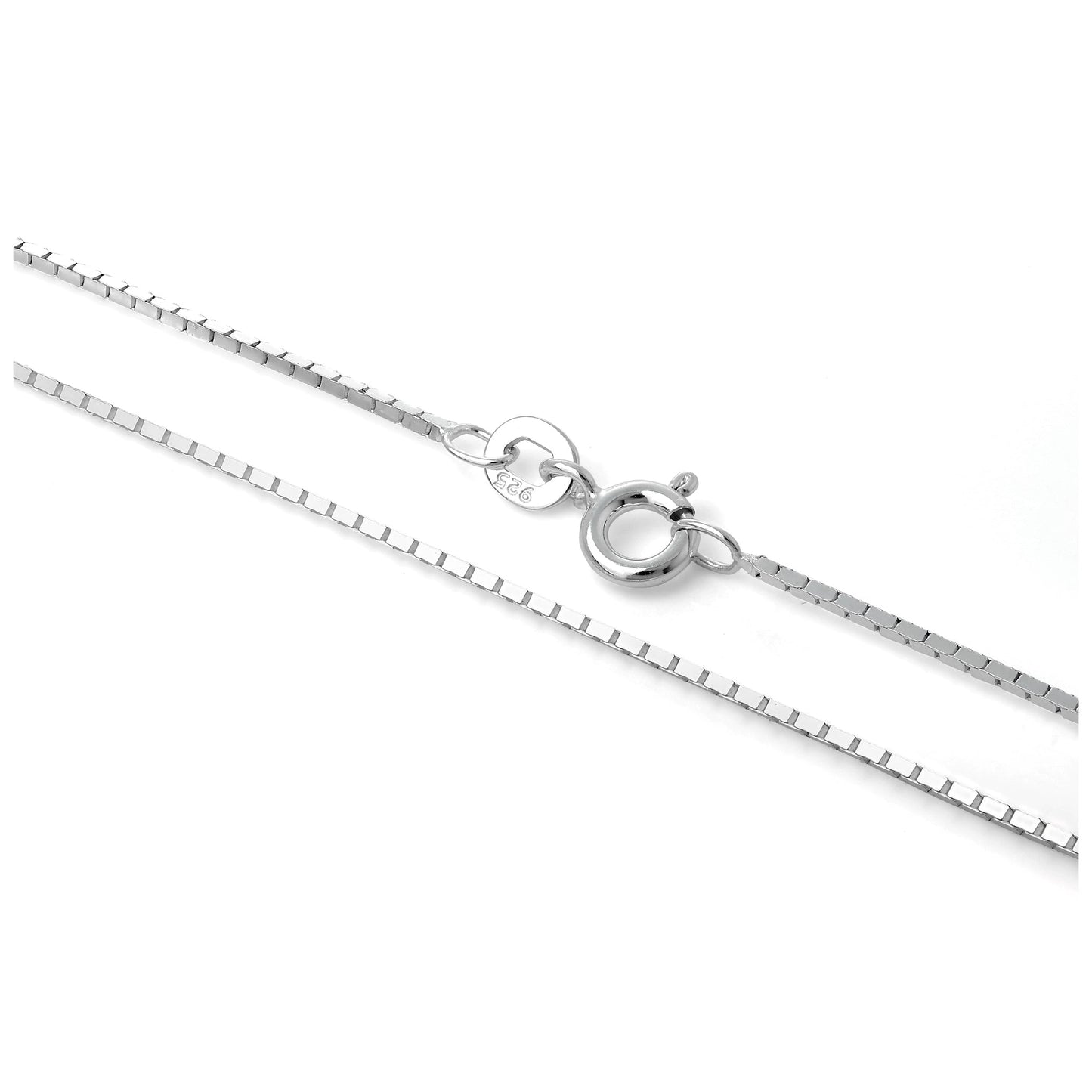 Sterling Silver Mirror Box Chain 16 -22 Inches